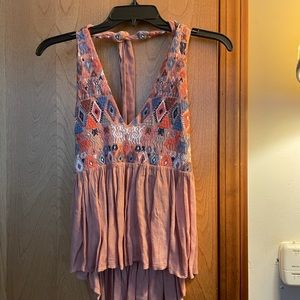 Free people pink halter top size M